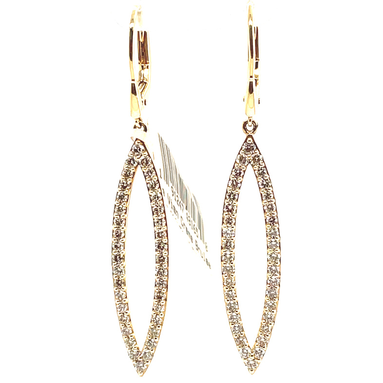 LE VIAN 1.74CTW OPEN-MARQUISE DANGLE EARRINGS CONTAINING: 72 ROUND DIAMONDS; 14KY